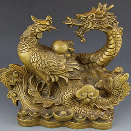 Copper Statue Brass longfengchengxiang ornaments home decoration crafts