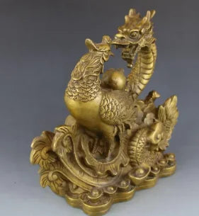 Copper Statue Brass longfengchengxiang ornaments home decoration crafts