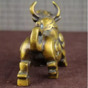Copper Statue Bronze auspicious family ornaments Fengshui decoration zhenzhaihuasha jewelry brass cattle body portrait