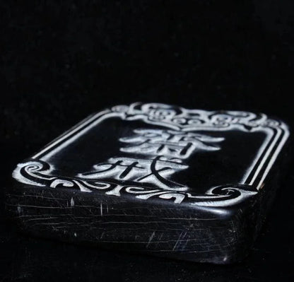 Copper Statue Buddhist and Taoist culture, fasting, square pendant brand, imitating ox horn, retro Chinese style, believer's key