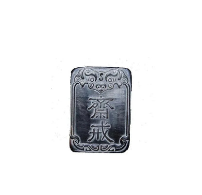 Copper Statue Buddhist and Taoist culture, fasting, square pendant brand, imitating ox horn, retro Chinese style, believer's key