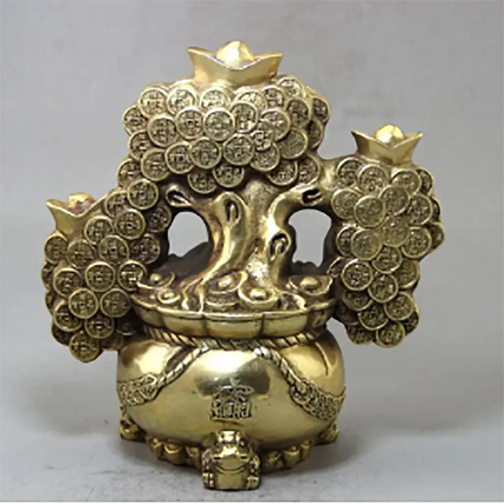 Copper Statue Collection antique wholesale crafts brass direct selling old money tree ornaments