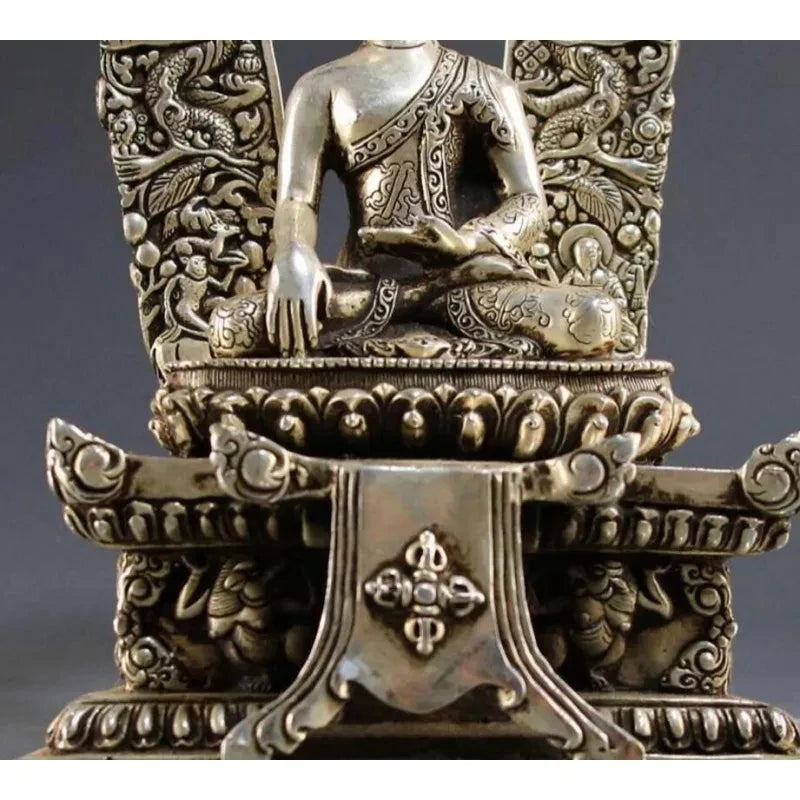 Copper Statue Collection of white copper Buddha ornaments home decoration crafts backlight Buddha