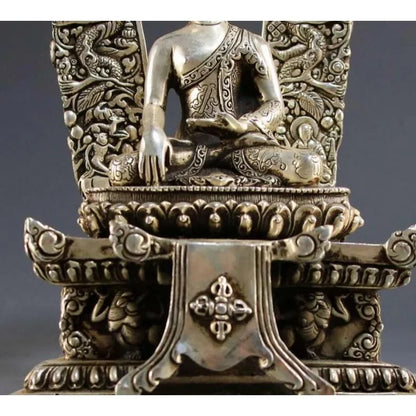 Copper Statue Collection of white copper Buddha ornaments home decoration crafts backlight Buddha