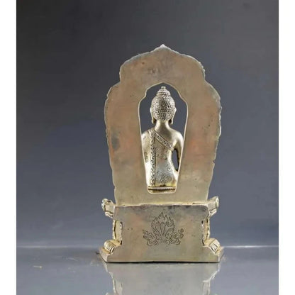 Copper Statue Collection of white copper Buddha ornaments home decoration crafts backlight Buddha