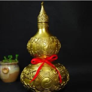 Copper Statue Copper gourd ornament brass eight trigrams gourd ornament copper eight treasures gourd household ornament ornament