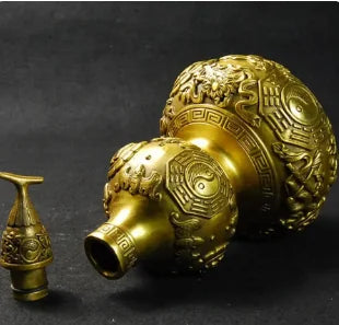 Copper Statue Copper gourd ornament brass eight trigrams gourd ornament copper eight treasures gourd household ornament ornament