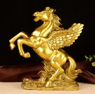 Copper Statue Copper horse Fengshui ornament pure copper flying horse twelve zodiac office table is ready for business