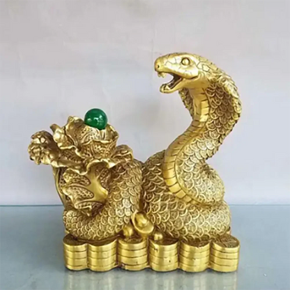 Copper Statue Copper money Cobra home furnishings brass Zodiac snake crafts furnishing copper money Yuan Bao Feng Shui snake
