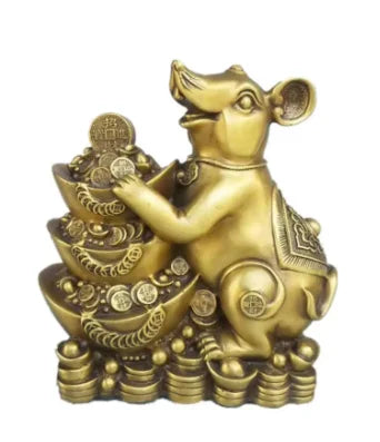 Copper Statue Copper mouse ornament, copper cornucopia, copper gourd, copper Ruyi, copper Yuanbao, mouse ornament