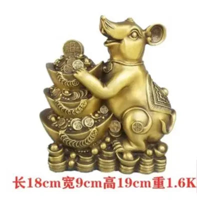 Copper Statue Copper mouse ornament, copper cornucopia, copper gourd, copper Ruyi, copper Yuanbao, mouse ornament