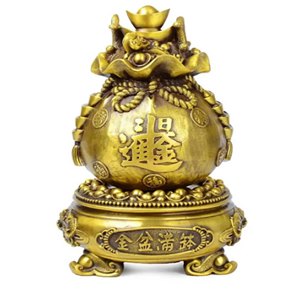 Copper Statue Kaiguang pure copper, jiuzhuan heaven and earth tripod, turn around in time, put on accessories, turn around