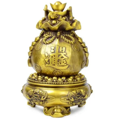 Copper Statue Kaiguang pure copper, jiuzhuan heaven and earth tripod, turn around in time, put on accessories, turn around
