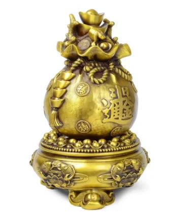 Copper Statue Kaiguang pure copper, jiuzhuan heaven and earth tripod, turn around in time, put on accessories, turn around