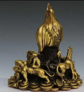 Copper Statue New products Kaiguang brass Zodiac Rooster money chicken yuan Baoji office ornaments shop opening ornaments