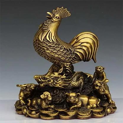 Copper Statue New products Kaiguang brass Zodiac Rooster money chicken yuan Baoji office ornaments shop opening ornaments