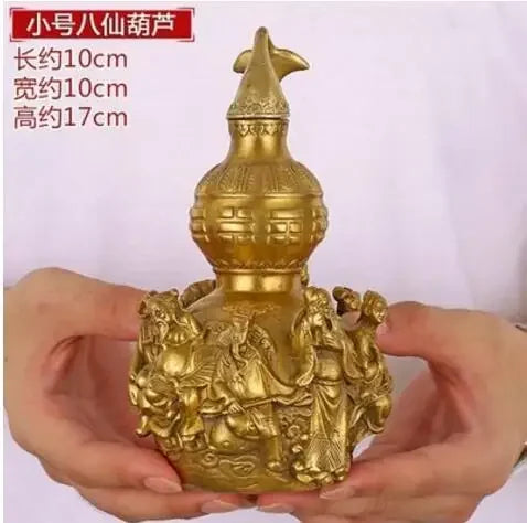 Copper Statue Open light pure copper gourd ornament eight immortals copper gourd eight immortals cross the sea Fengshui househol