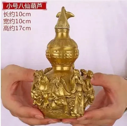 Copper Statue Open light pure copper gourd ornament eight immortals copper gourd eight immortals cross the sea Fengshui househol