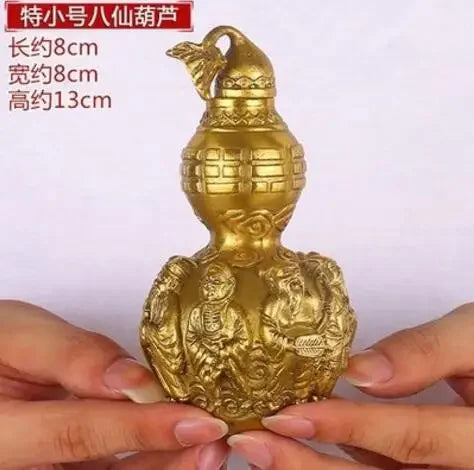 Copper Statue Open light pure copper gourd ornament eight immortals copper gourd eight immortals cross the sea Fengshui househol