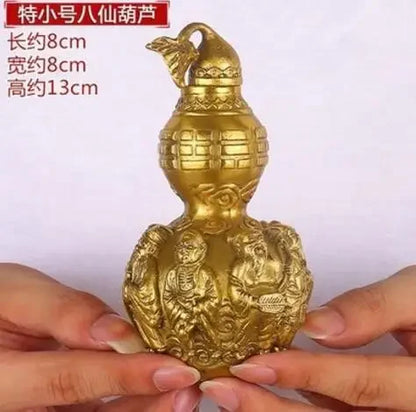 Copper Statue Open light pure copper gourd ornament eight immortals copper gourd eight immortals cross the sea Fengshui househol