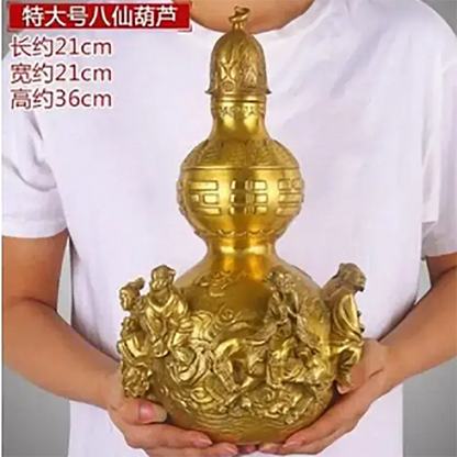 Copper Statue Open light pure copper gourd ornament eight immortals copper gourd eight immortals cross the sea Fengshui househol