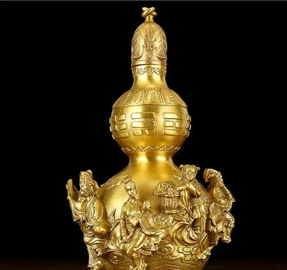 Copper Statue Open light pure copper gourd ornament eight immortals copper gourd eight immortals cross the sea Fengshui househol