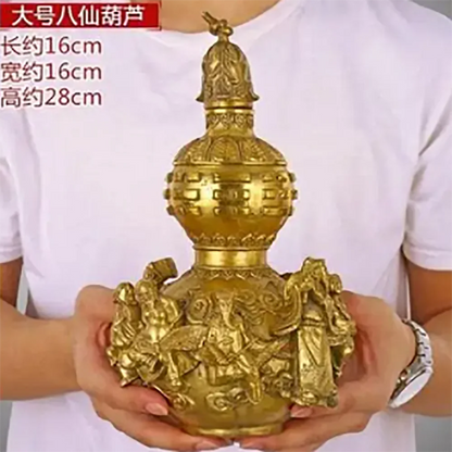 Copper Statue Open light pure copper gourd ornament eight immortals copper gourd eight immortals cross the sea Fengshui househol