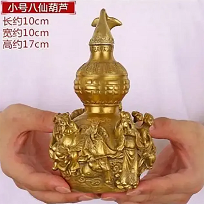 Copper Statue Open light pure copper gourd ornament eight immortals copper gourd eight immortals cross the sea Fengshui househol