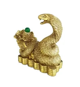 Copper Statue Pure copper Yuanbao, snake, cabbage, snake, zodiac, snake, stepping on money, snake, household table, cabinet