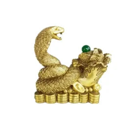Copper Statue Pure copper Yuanbao, snake, cabbage, snake, zodiac, snake, stepping on money, snake, household table, cabinet