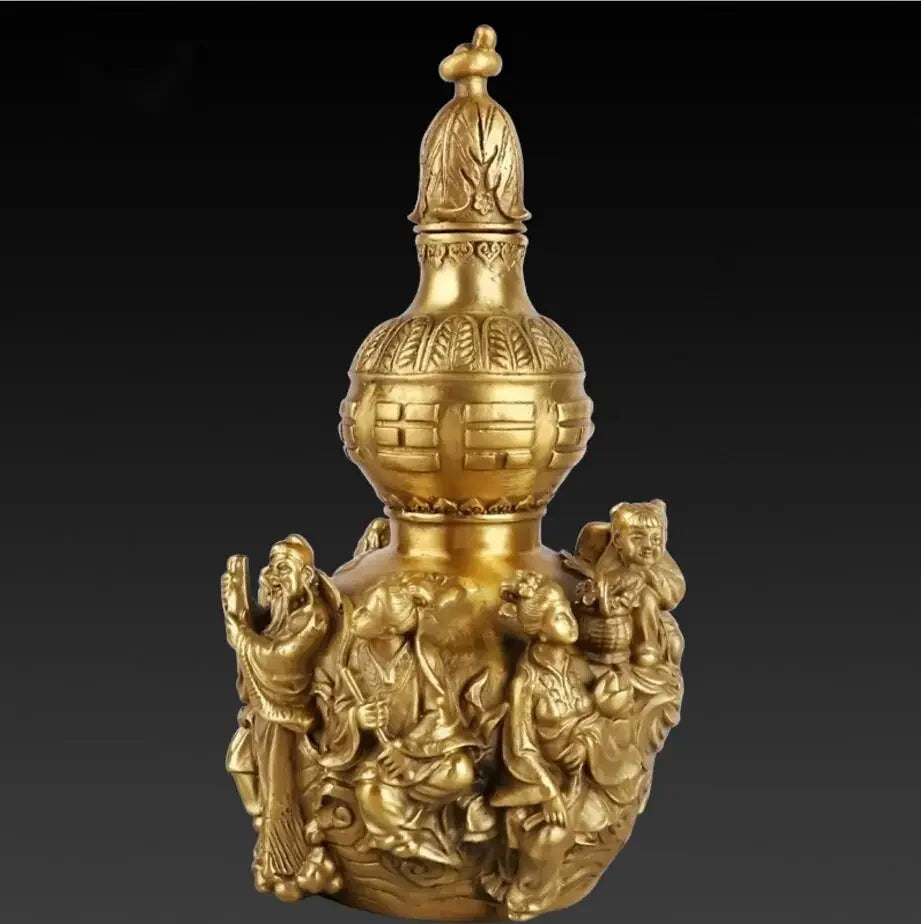 Copper Statue Pure copper gourd and eight immortals gourd ornaments