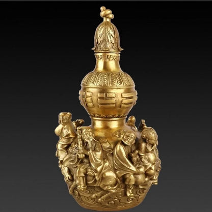 Copper Statue Pure copper gourd and eight immortals gourd ornaments