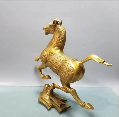 Copper Statue Pure copper handicraft Horse Stepping swallow Fengshui living room ornament