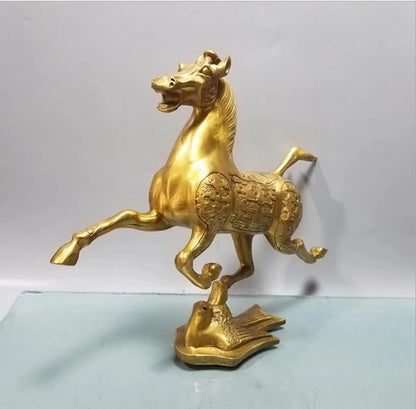 Copper Statue Pure copper handicraft Horse Stepping swallow Fengshui living room ornament