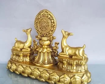 Copper Statue pure copper, Shuangyang, Chengxiang, living room, home furnishings, handicrafts, brass, creative, yangfen