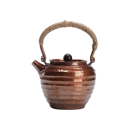 Copper Teapot Loop-Handled Kettle Tea Brewing Pot Teapot Household Retro Copper Pot Tea Brewing Pot Kung Fu Tea Set