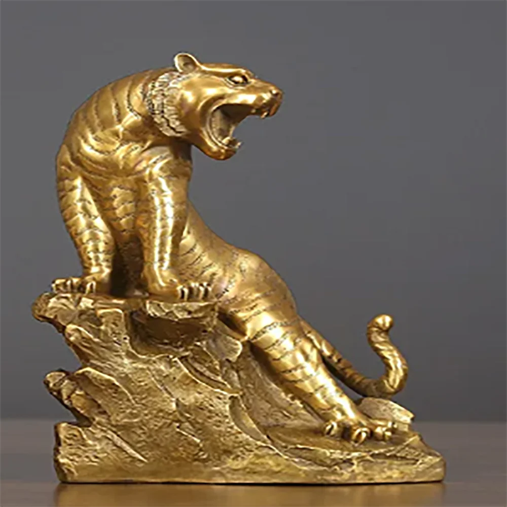 Copper Tiger Up The Mountain Tigers Brass Tiger Ornament Are Strong Zodiac Tiger Jewelry Office Furnishings Business Gift