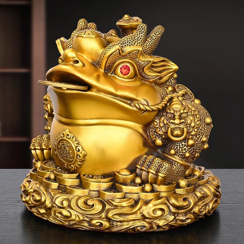 Copper Toad Ornament Ruyi Toad Three-legged Living Room Store Desktop Figurines Decoration