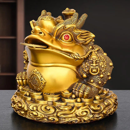 Copper Toad Ornament Ruyi Toad Three-legged Living Room Store Desktop Figurines Decoration