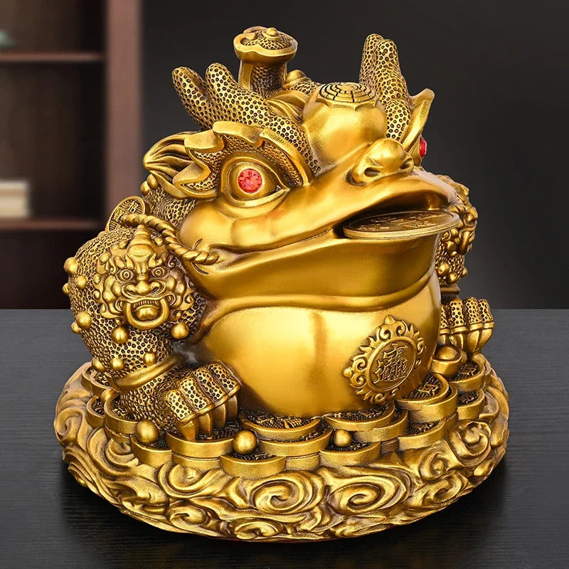 Copper Toad Ornament Ruyi Toad Three-legged Living Room Store Desktop Figurines Decoration