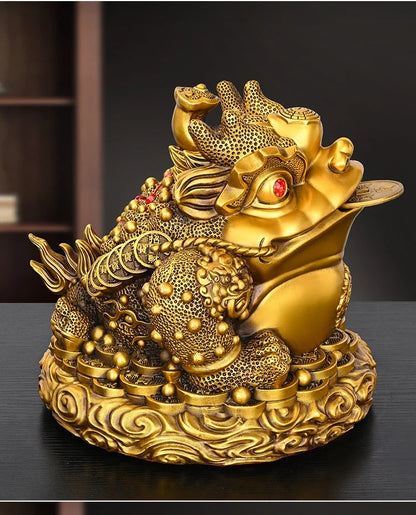 Copper Toad Ornament Ruyi Toad Three-legged Living Room Store Desktop Figurines Decoration