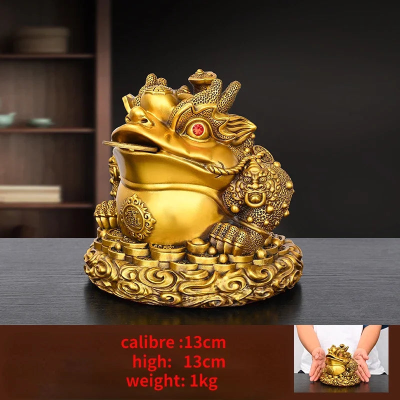 Copper Toad Ornament Ruyi Toad Three-legged Living Room Store Desktop Figurines Decoration