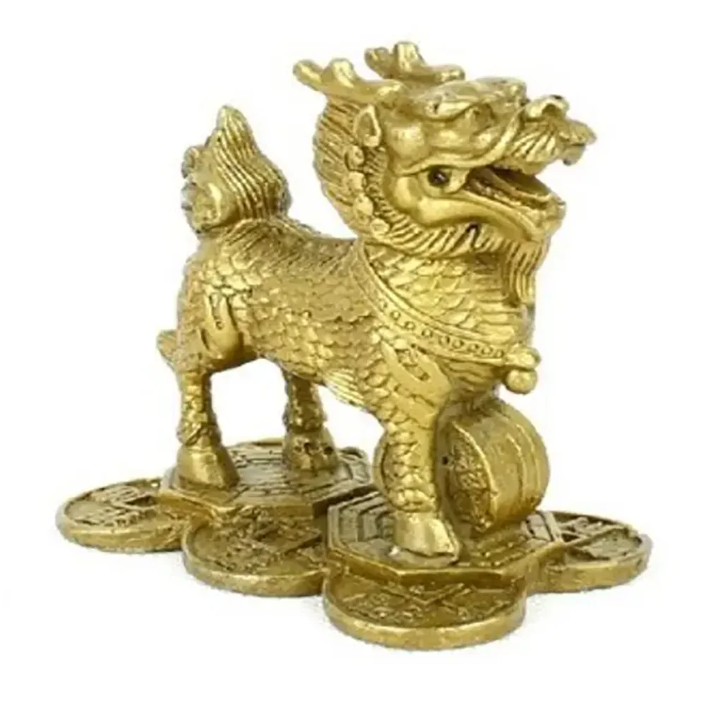 Copper Unicorn ornaments a pair of pure copper town houses recruit money and step on gossip to solve the problem of white tiger