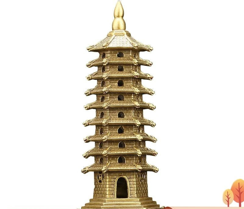 Copper Wenchang Tower 13th Floor Tower Home Crafts Desk Decoration Gifts 13th Floor Ninth Floor Pagoda Office Desk