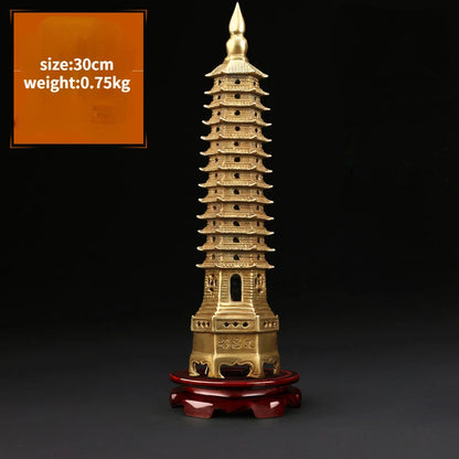 Copper Wenchang Tower 13th Floor Tower Home Crafts Desk Decoration Gifts 13th Floor Ninth Floor Pagoda Office Desk