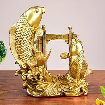 Copper carp leaping over the dragon gate ornaments Copper fish decorations handicrafts Surplus ornaments