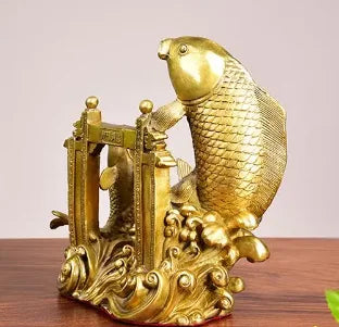 Copper carp leaping over the dragon gate ornaments Copper fish decorations handicrafts Surplus ornaments
