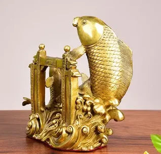 Copper carp leaping over the dragon gate ornaments Copper fish decorations handicrafts Surplus ornaments