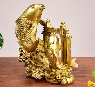 Copper carp leaping over the dragon gate ornaments Copper fish decorations handicrafts Surplus ornaments