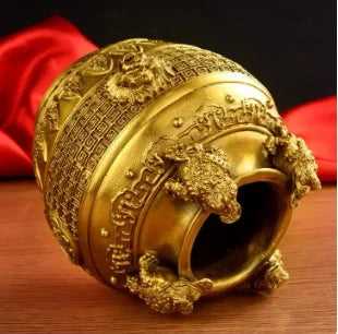 Copper cornucopia ornament, Golden Toad, four sides, money and giftS